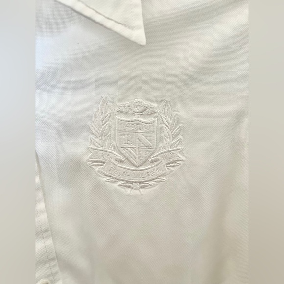 Women’s Ralph Lauren white button down polo shirt on its vintage original logo - Picture 4 of 6